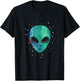 Alien Head Starry Night Sky Gift Fun T-Shirt - T-Shirt | Black