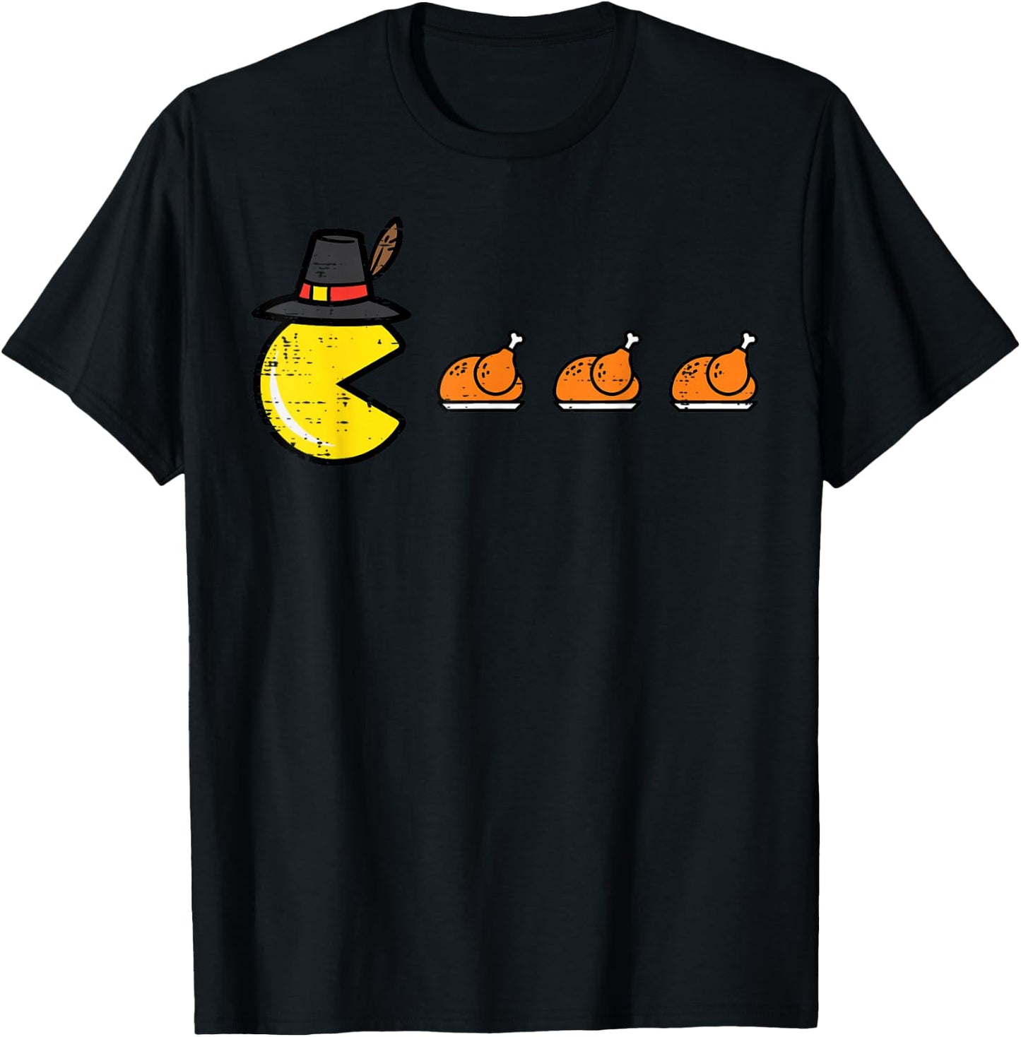 Thanksgiving Video Game Eating Turkey Gamer Men Women Kids T-Shirt - T-Shirt | Black