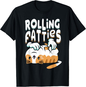 Rolling Fatties Chonk Cat Lover Gift Cat Mum Cat T-Shirt - T-Shirt | Black