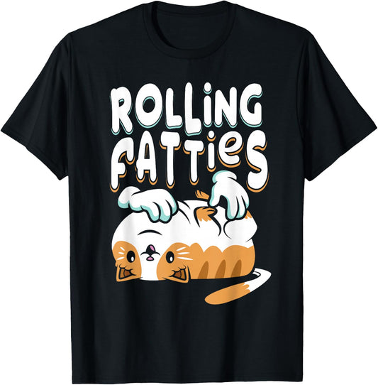 Rolling Fatties Chonk Cat Lover Gift Cat Mum Cat T-Shirt - T-Shirt | Black