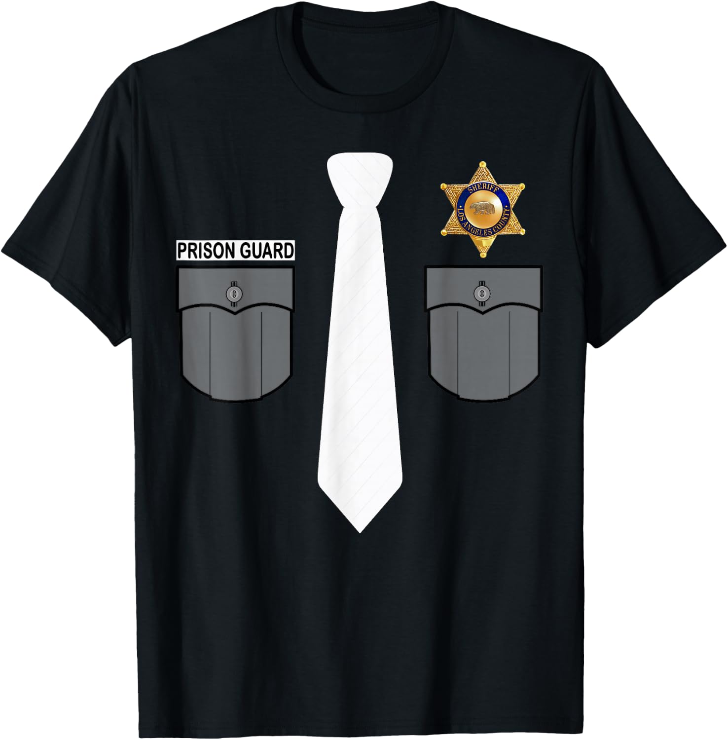 Prison Guard Police Officer Sheriff Funny Costume Gift T-Shirt - T-Shirt | Black
