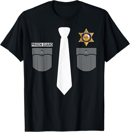 Prison Guard Police Officer Sheriff Funny Costume Gift T-Shirt - T-Shirt | Black