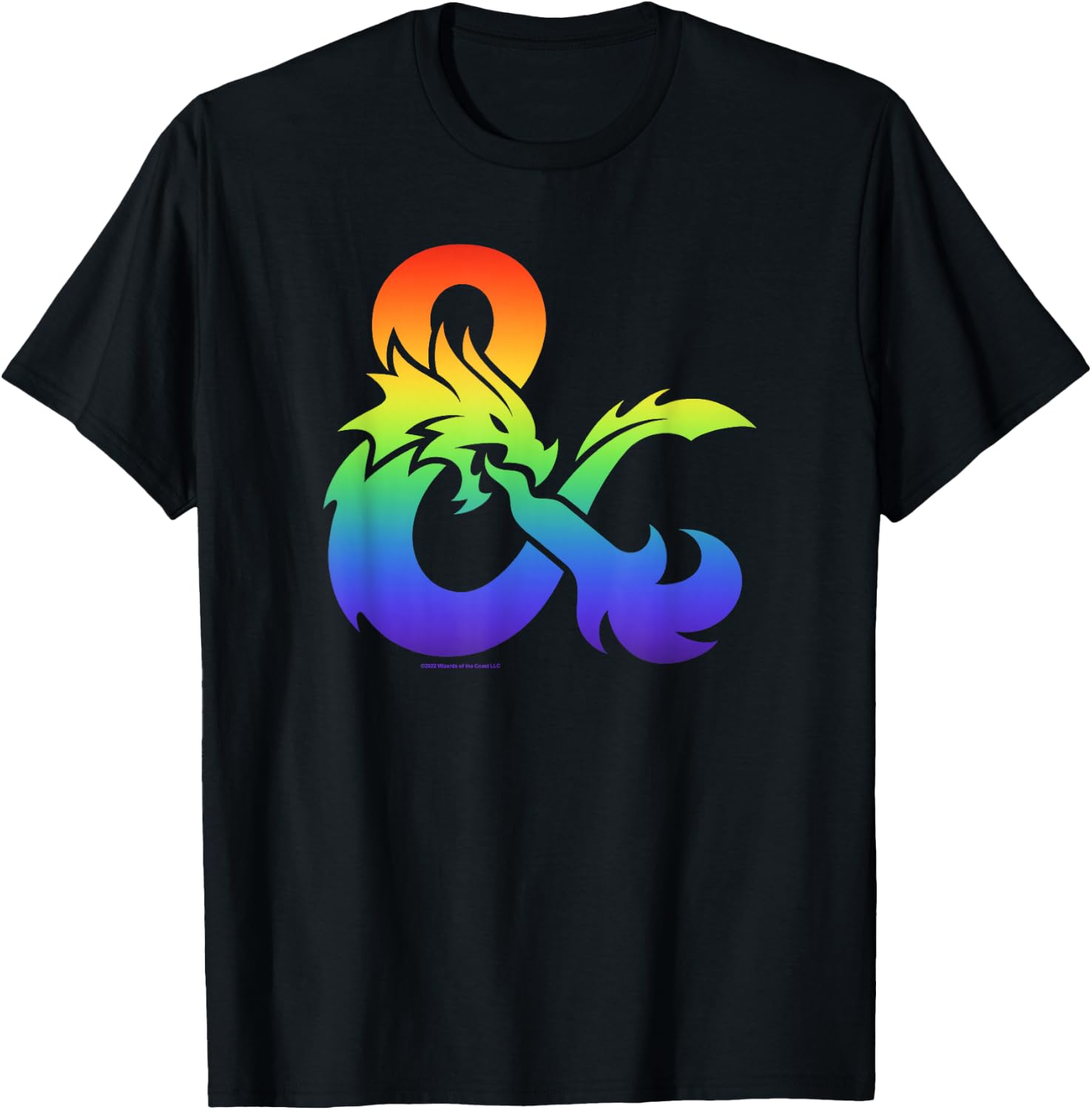 Dungeons & Dragons Gradient Rainbow Pride Logo T-Shirt - T-Shirt | Black