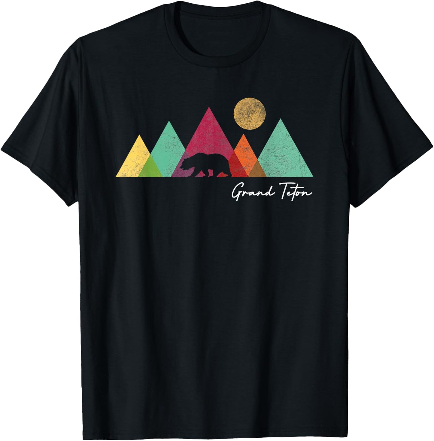Grand Teton National Park Bear Mountains Souvenir Hiking T-Shirt - T-Shirt | Black