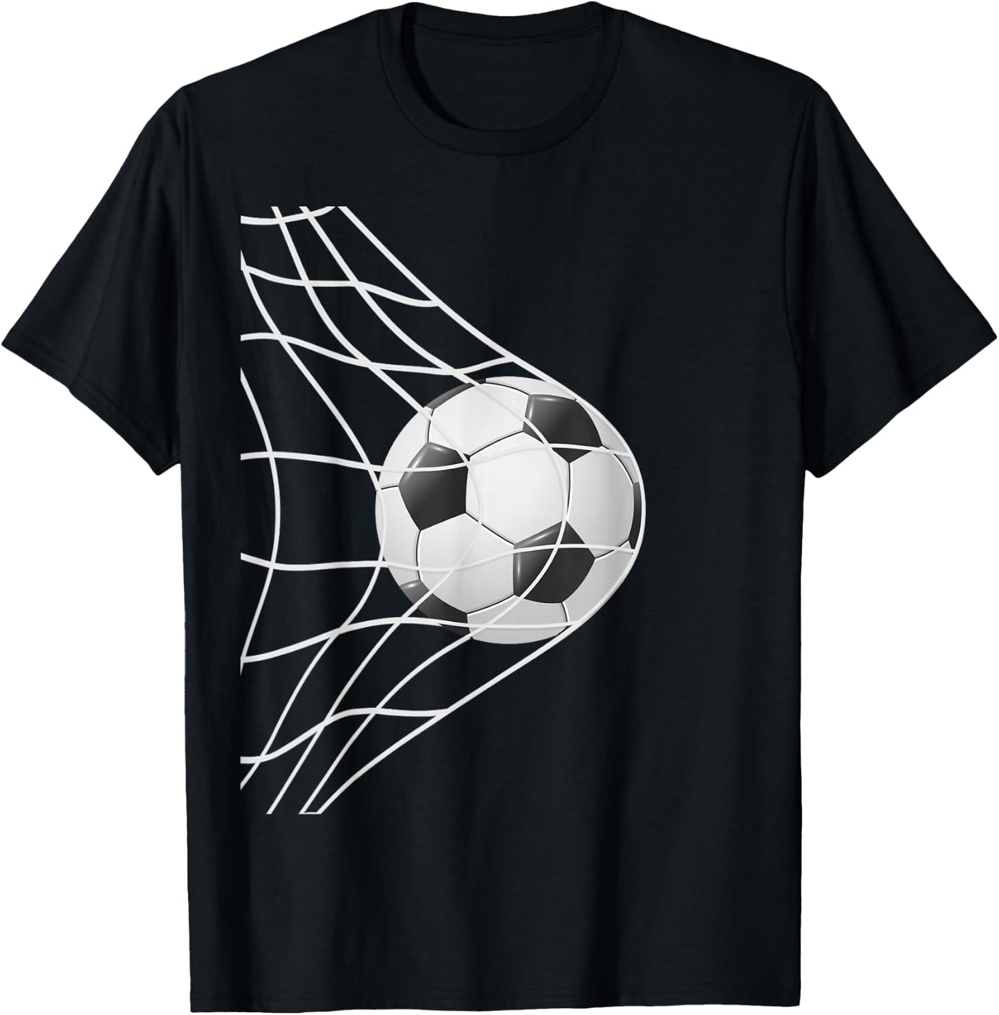 Winning Goal Soccer Ball Inside Net, Cool Soccer Player Fans T-Shirt - T-Shirt | Black