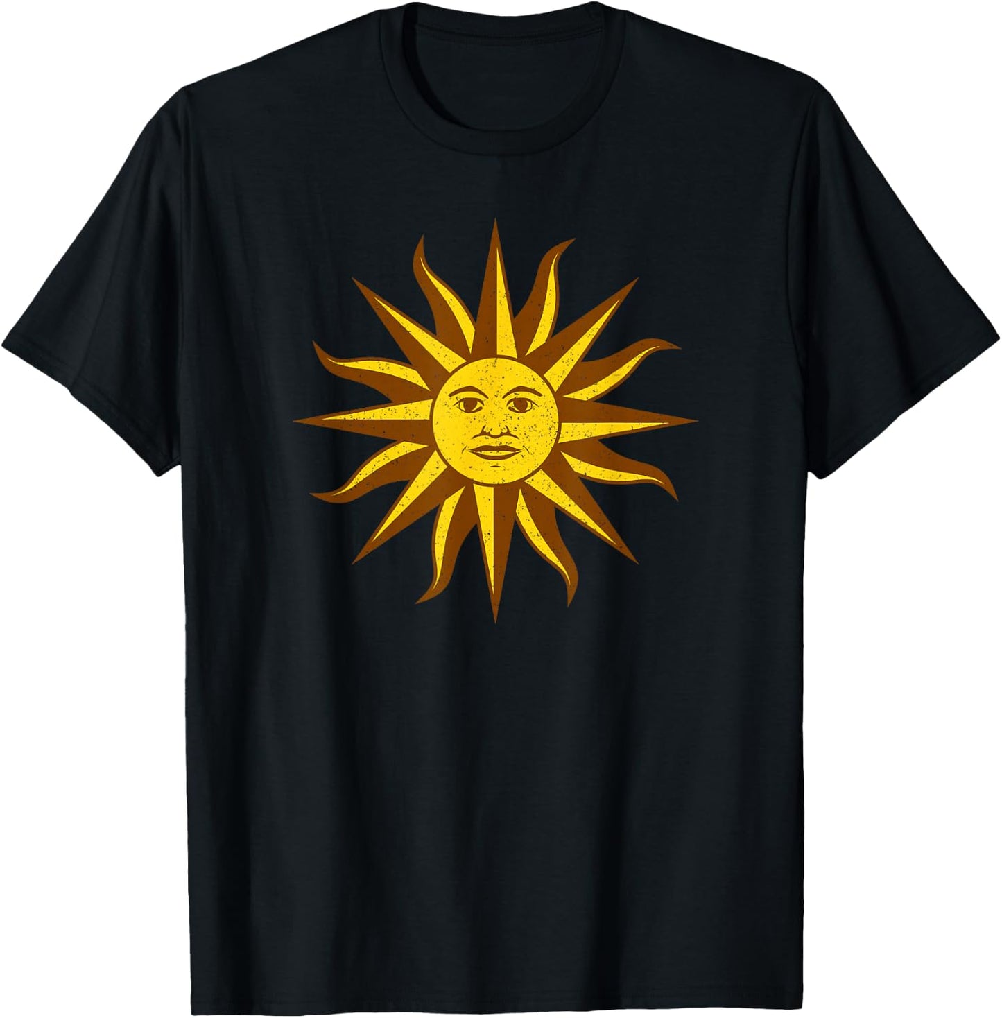 Uruguay Sol De Mayo Emblem Sun of May Emblem Flag T-Shirt - T-Shirt | Black