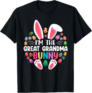 I'm The Great Grandma Bunny Easter Day Family Matching T-Shirt - T-Shirt | Black