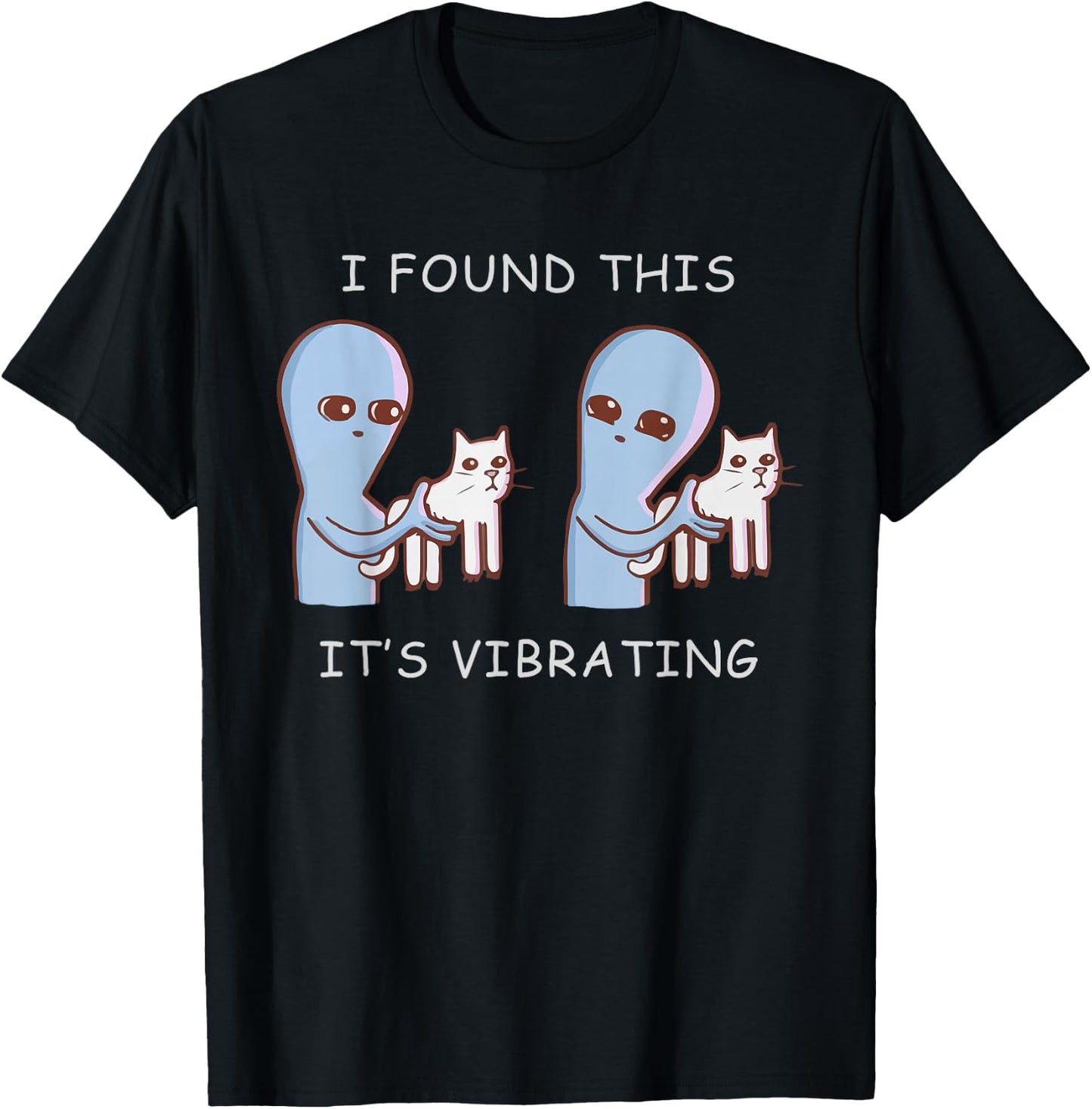 Strange planet vibrating cat - funny cat lovers T-Shirt - T-Shirt | Black