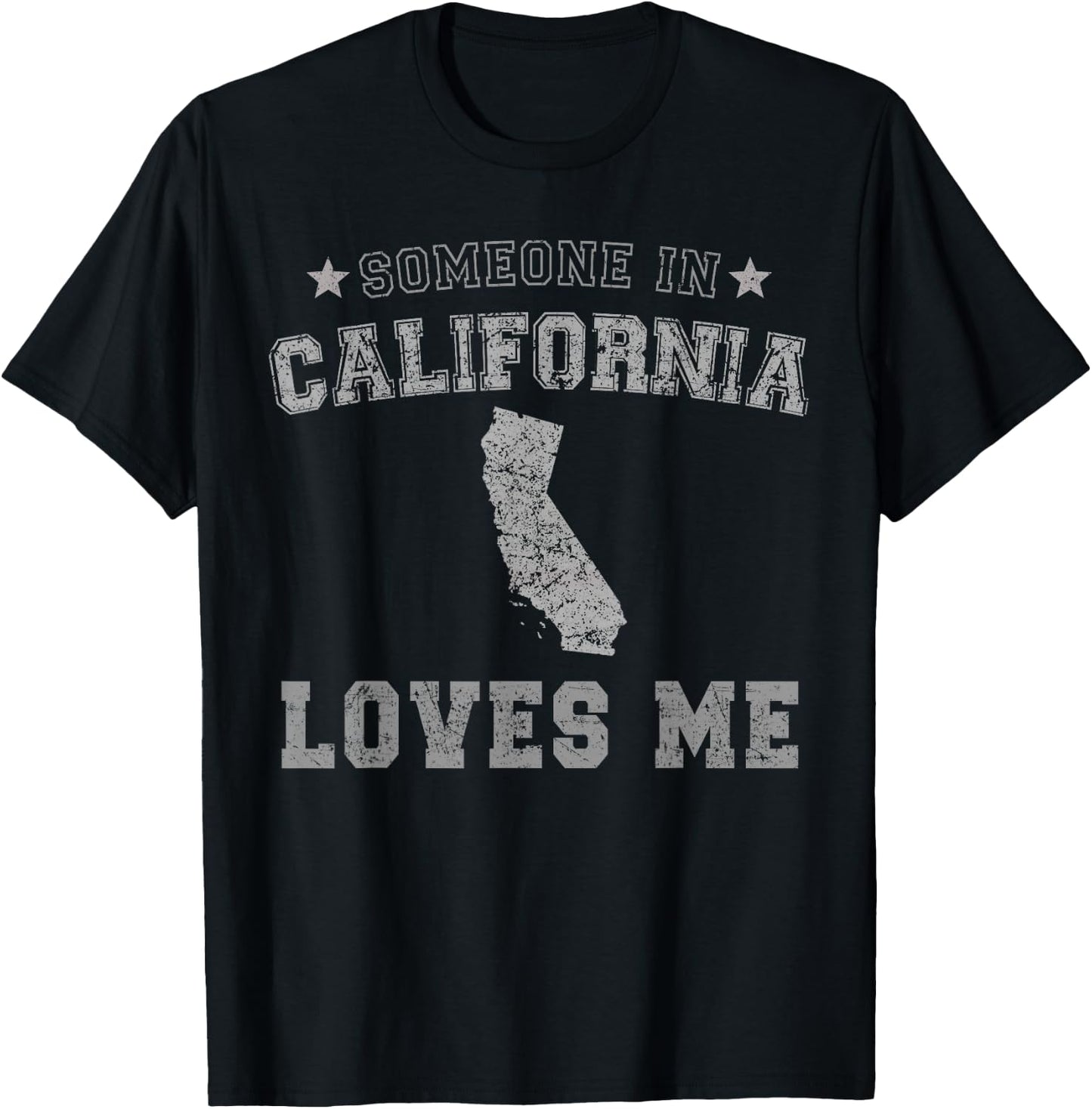 Someone In California Loves Me Heart Vintage State T-Shirt - T-Shirt | Black
