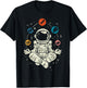 Meditating Astronaut Planets Space Yoga Lotus Kids Men Women T-Shirt - T-Shirt | Black