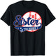 Sister of Rookie 1st Birthday Baseball Theme Matching Party T-Shirt - T-Shirt | Black