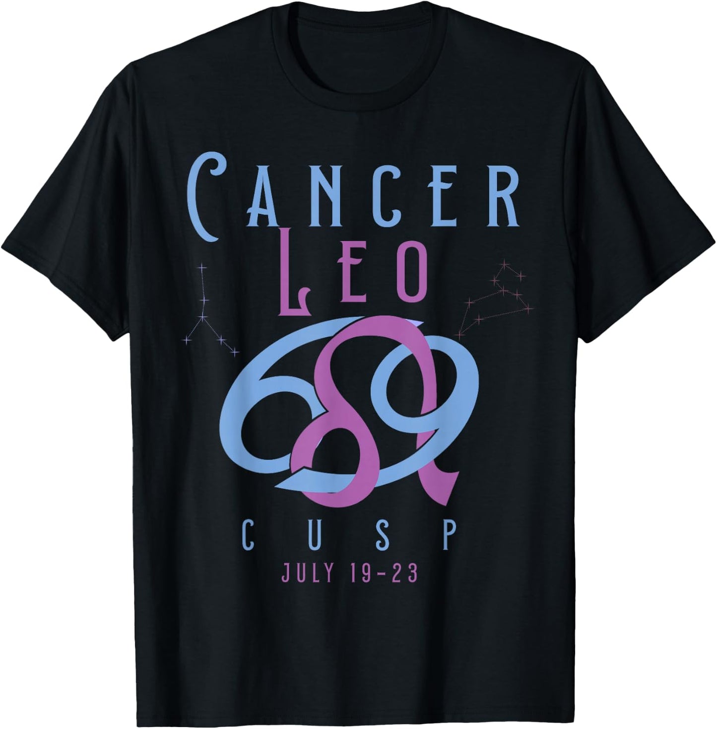 Cancer Leo Cusp Symbol Astrology Zodiac Sign Horoscope T-Shirt - T-Shirt | Black