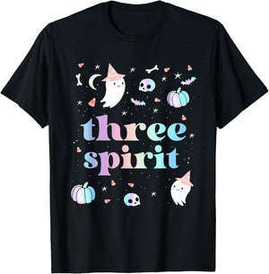 Three Spirit Birthday Girl 3 Year Old Cute Halloween T-Shirt - T-Shirt | Black