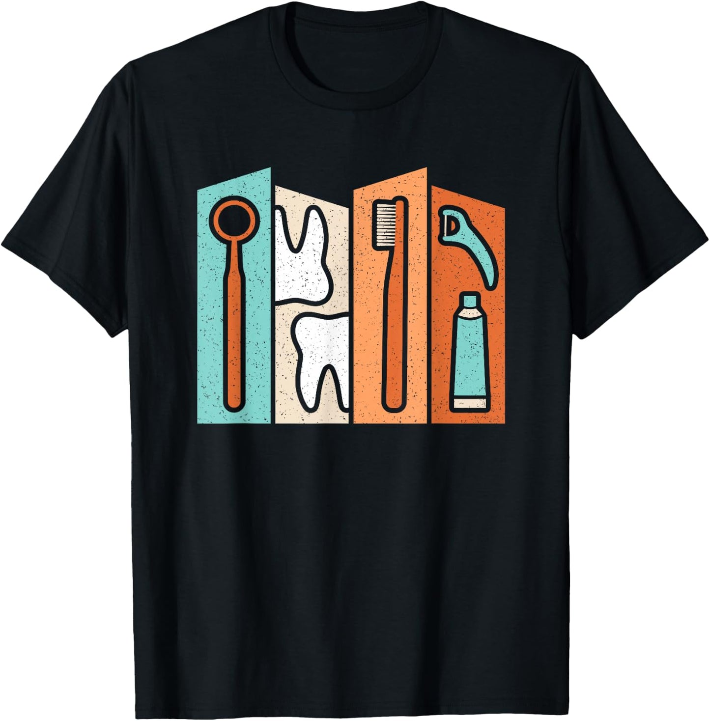 Retro Dentist Instruments Tooth Dental Hygienist Men Women T-Shirt - T-Shirt | Black