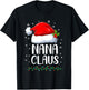 Nana Claus Christmas Lights Pajama Family Matching T-Shirt - T-Shirt | Black