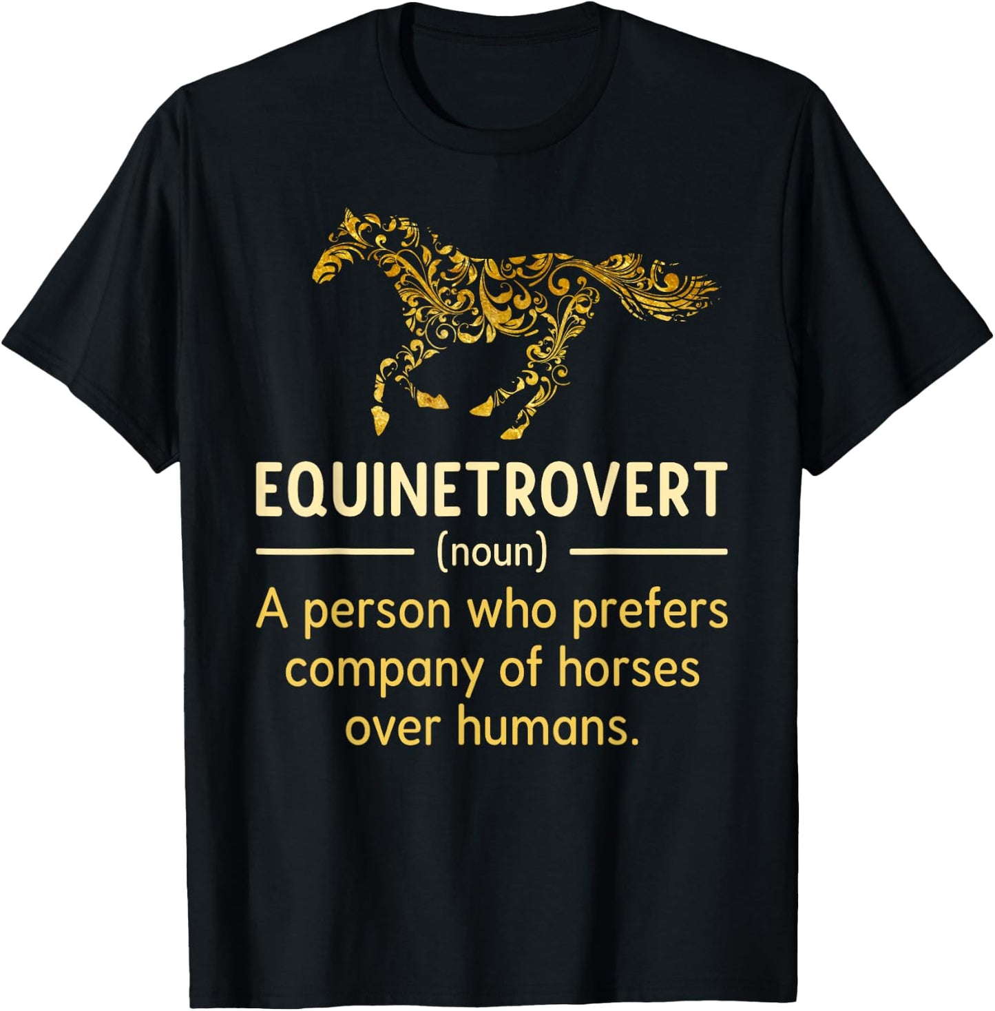 Fun Horse Lover Humor Horse Definition Horse Girl Equestrian T-Shirt - T-Shirt | Black