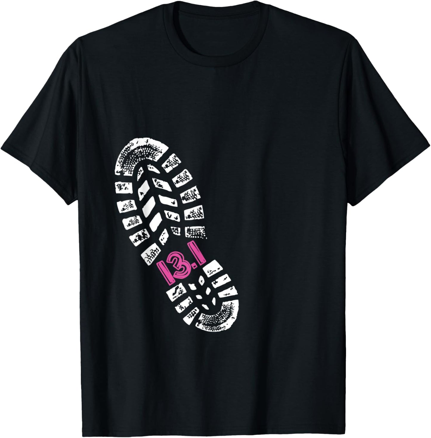 Half Marathon 13.1 Miles Shoe Print Couple Matching T-Shirt - T-Shirt | Black