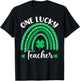 One Lucky Teacher Happy St Patricks Day Rainbow Teachers T-Shirt - T-Shirt | Black
