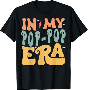 In My POP-POP Era Groovy Funny Grandpa Father's Day T-Shirt - T-Shirt | Black