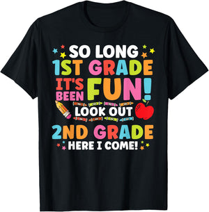 Hello 2nd Grade So Long 1st Fun Graduation Back to School T-Shirt - T-Shirt | Black