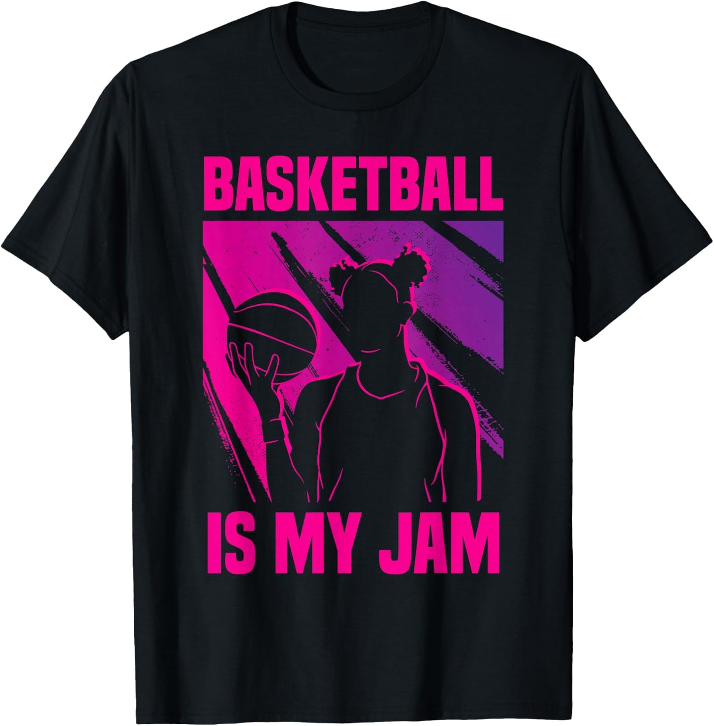 Basketball Girl Basketball Is My Jam T-Shirt - T-Shirt | Black
