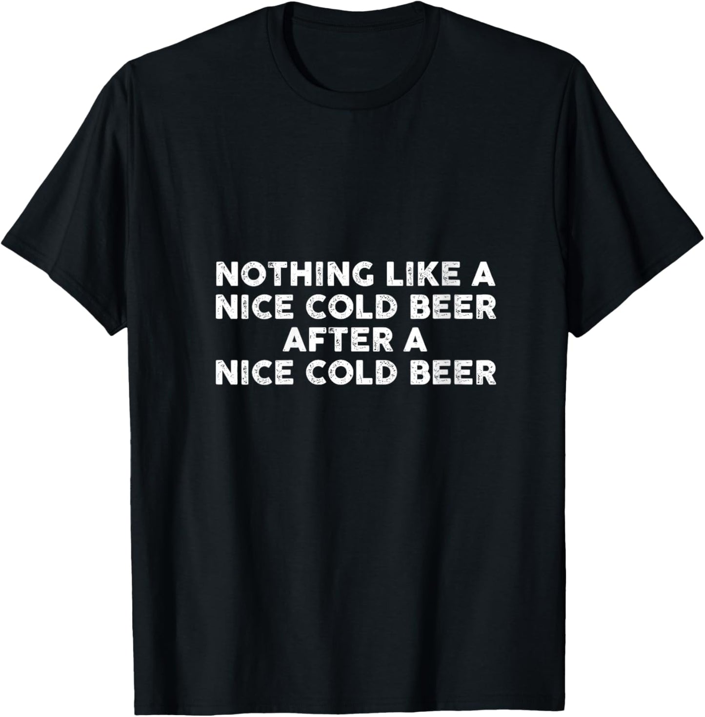 Women's Nothing Like A Nice Cold Beer After A Nice Cold Beer Humor V-Neck T-Shirt - T-Shirt | Black