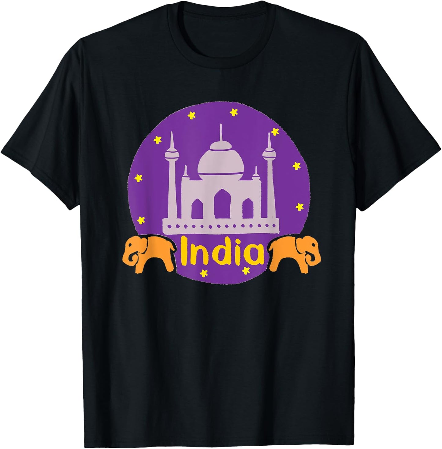 India Red Map Silhouette T-Shirt - T-Shirt | Black