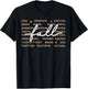 Fall Words Hello Fall Autumn Thanksgiving Pumpkin Season T-Shirt - T-Shirt | Black
