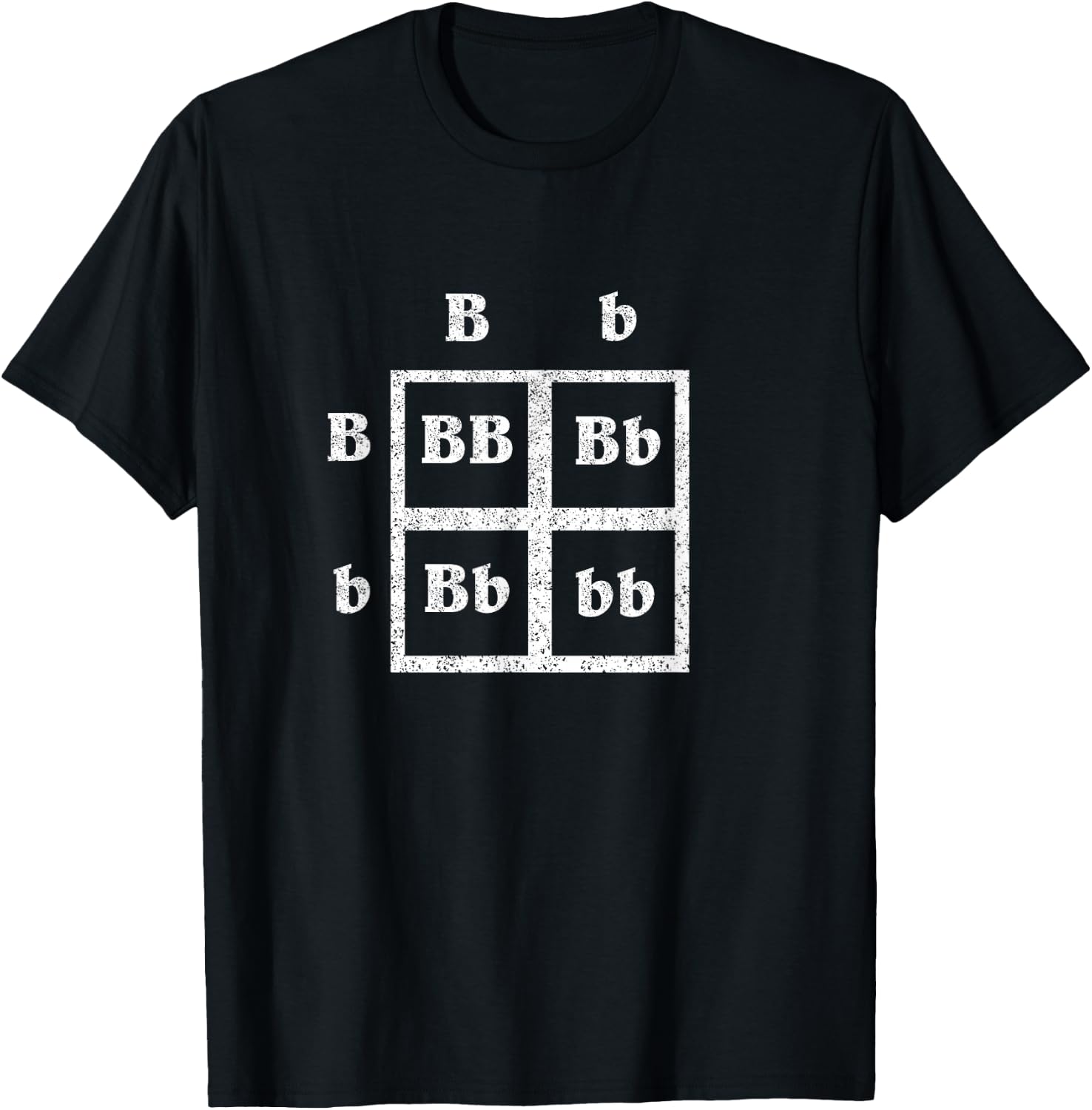 Punnet Square Science Distressed Shirt - Genetics T-Shirt - T-Shirt | Black