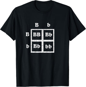 Punnet Square Science Distressed Shirt - Genetics T-Shirt - T-Shirt | Black