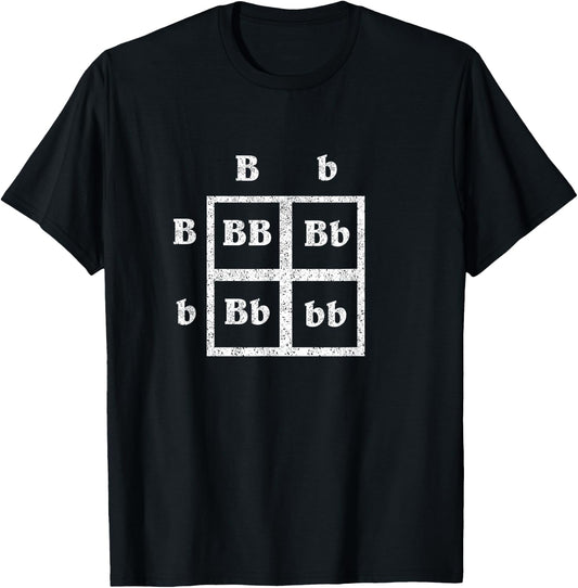 Punnet Square Science Distressed Shirt - Genetics T-Shirt - T-Shirt | Black