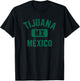 Tijuana Mexico Gym Style Distressed Green Print T-Shirt - T-Shirt | Black