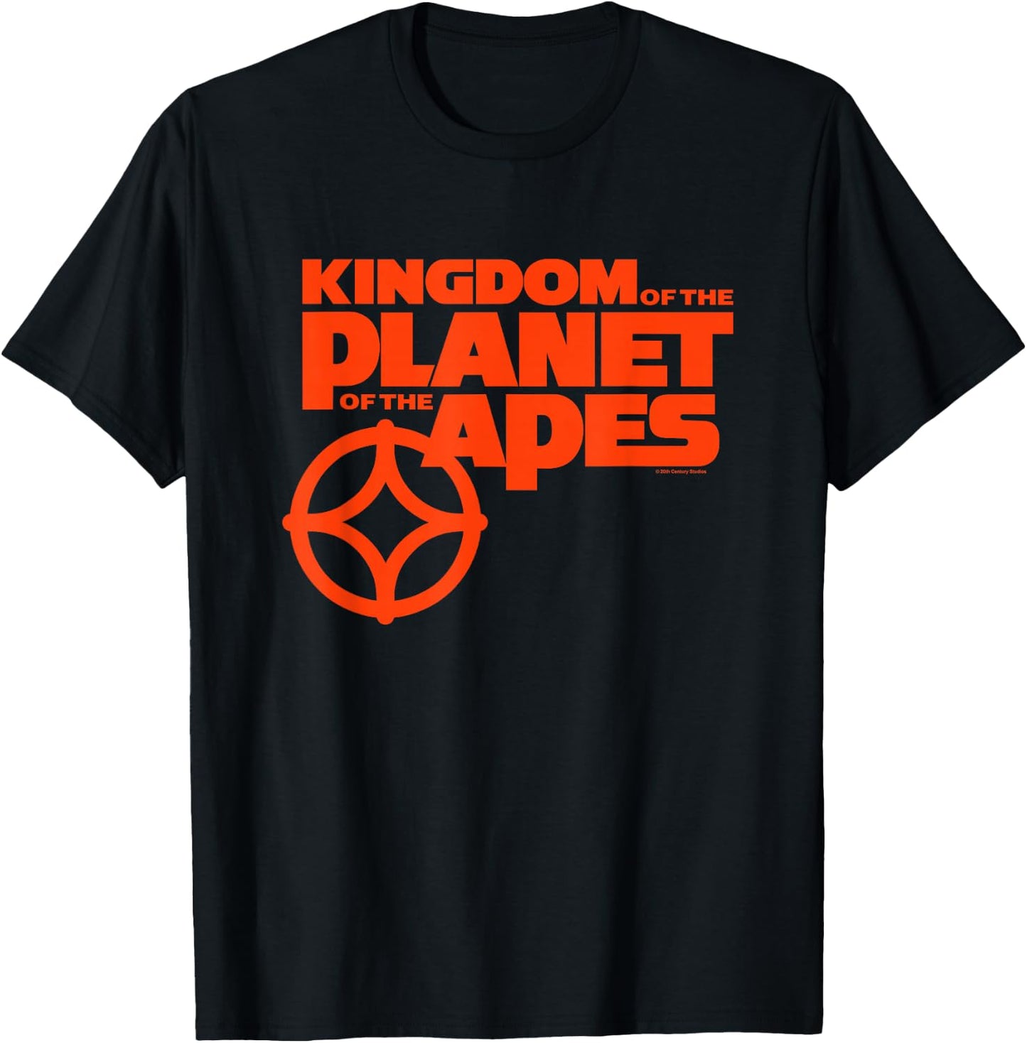 Kingdom of the Planet of the Apes Bold Title Red Text Logo T-Shirt - T-Shirt | Black