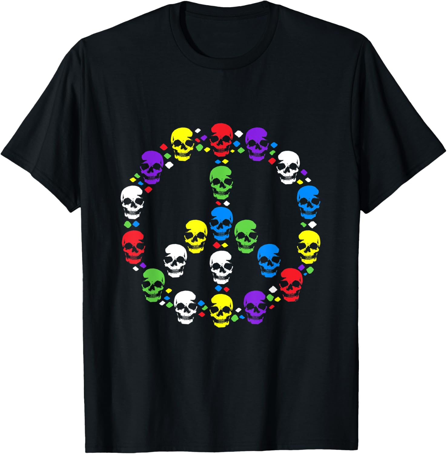 Skull Peace Sign T-Shirt - T-Shirt | Black