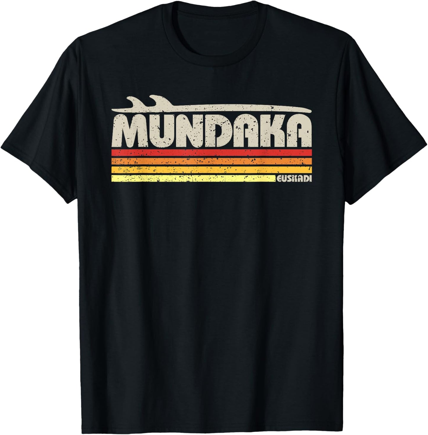 Mundaka Basque Country Spain - Retro Surf Paradise T-Shirt - T-Shirt | Black