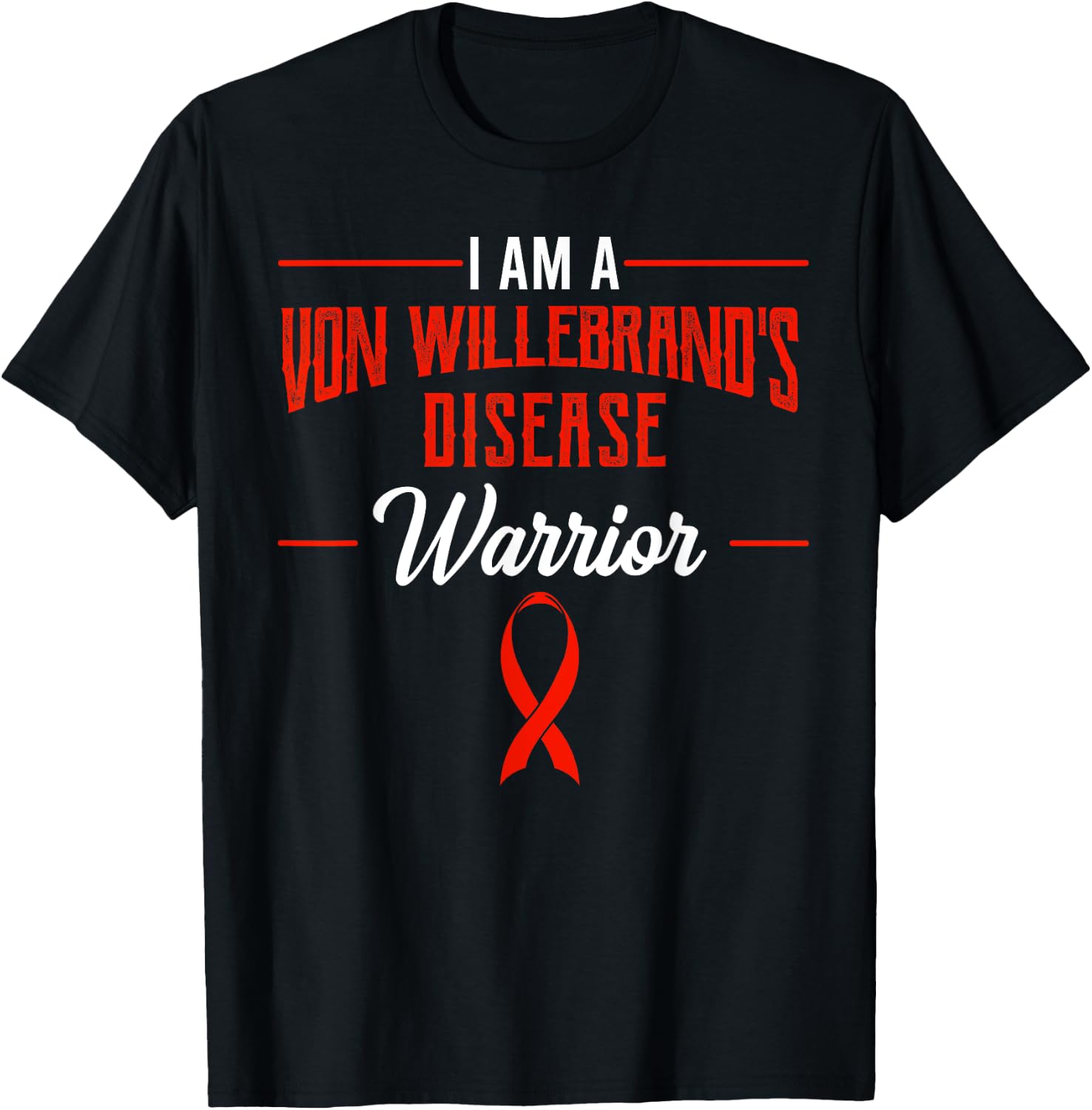 Von Willebrand Disease Warrior VWD Awareness Patient VWF T-Shirt - T-Shirt | Black