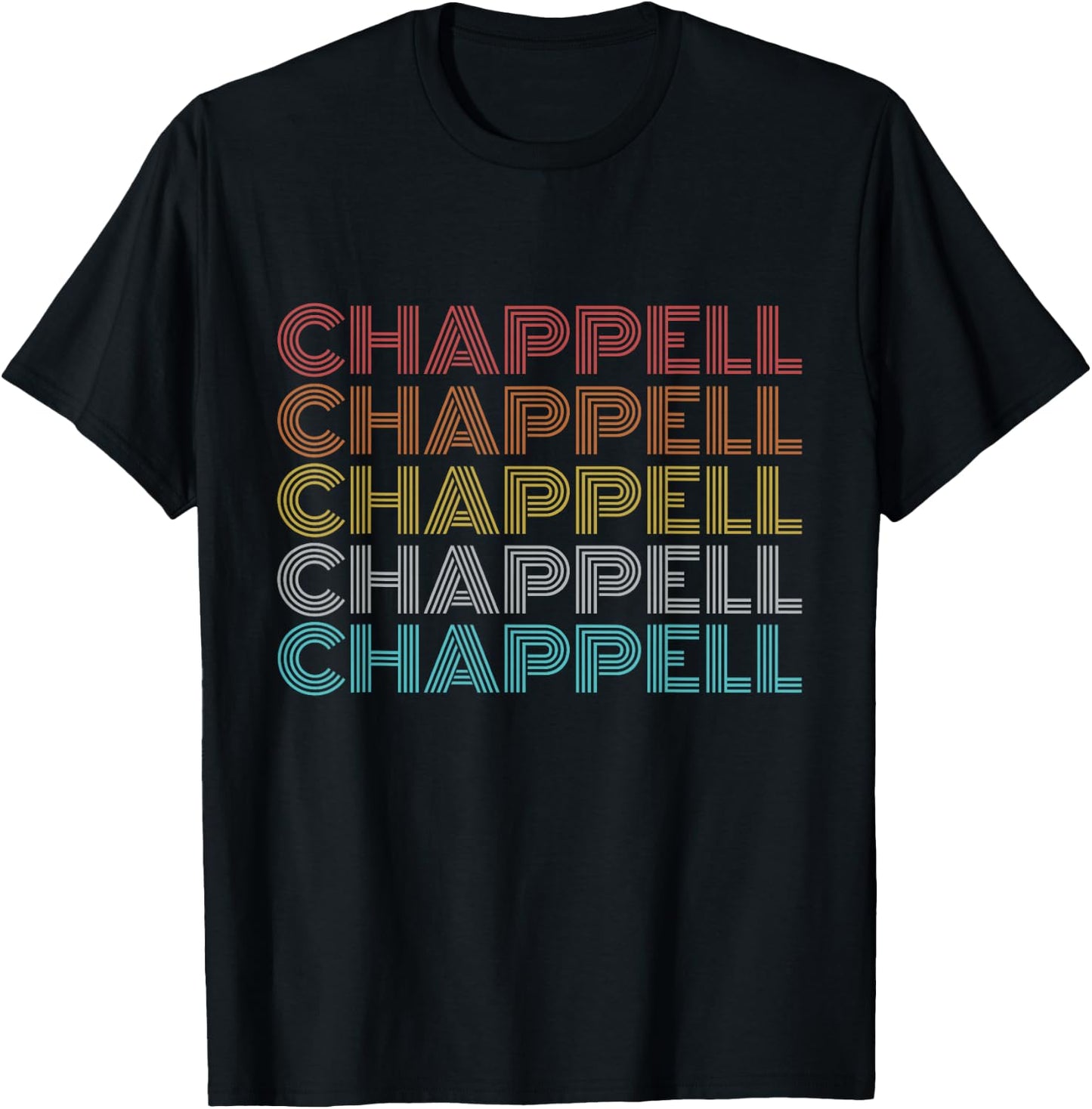 Chappell Retro Vintage Black , -Adults, Short Sleeve, Small T-Shirt - T-Shirt | Black