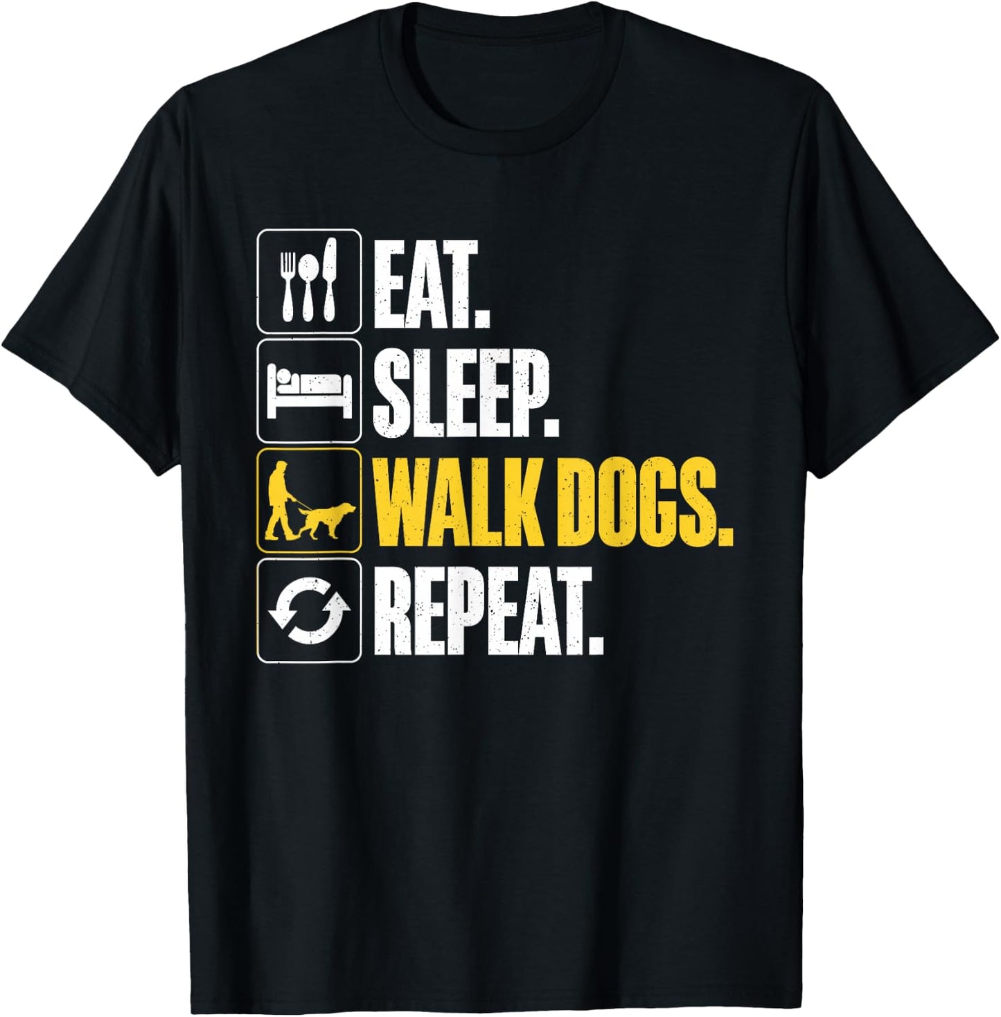 Funny Dog Waking Design For Dog Walker Men Women Pet Walker T-Shirt - T-Shirt | Black