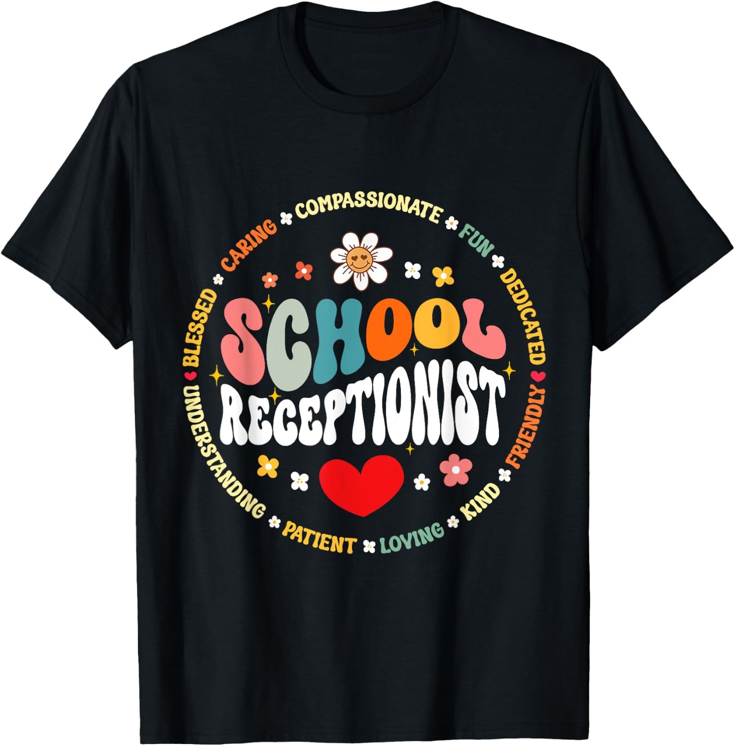 School Receptionist Secretary Admin Appreciation Office T-Shirt - T-Shirt | Black