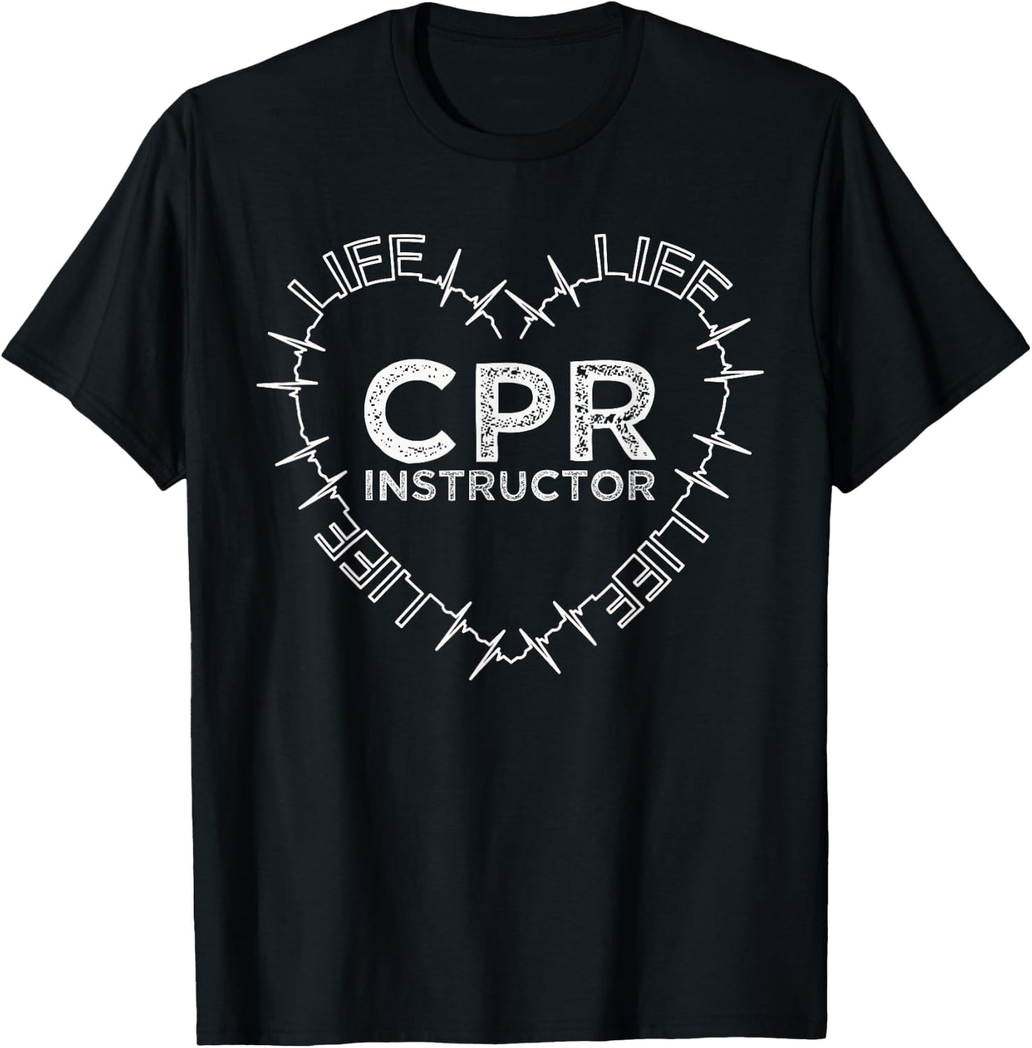CPR Instructor Saves Life Heart Beat Symbol Gift T-Shirt - T-Shirt | Black