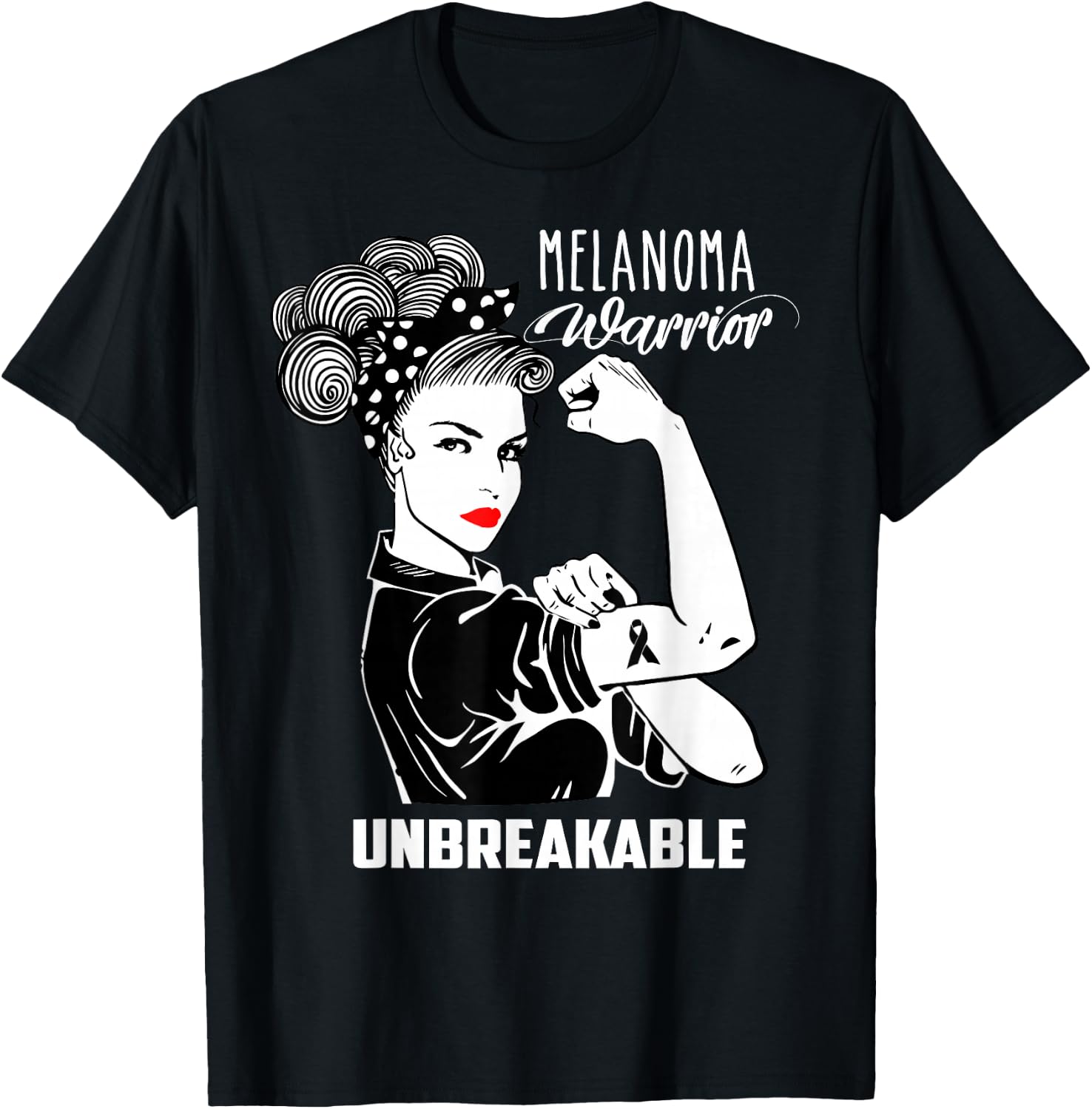 Melanoma Warrior Unbreakable Shirt Melanoma Awareness Gift T-Shirt - T-Shirt | Black
