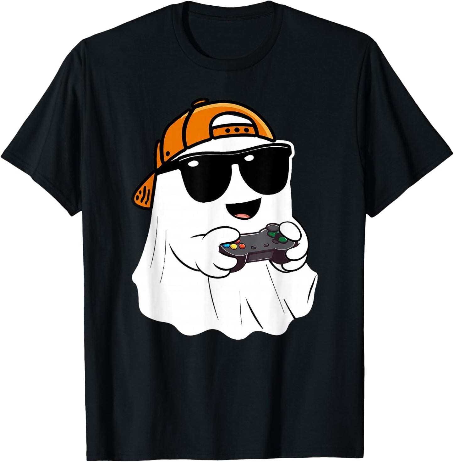 Halloween boys kids ghost gamer scary Costume gaming men T-Shirt - T-Shirt | Black