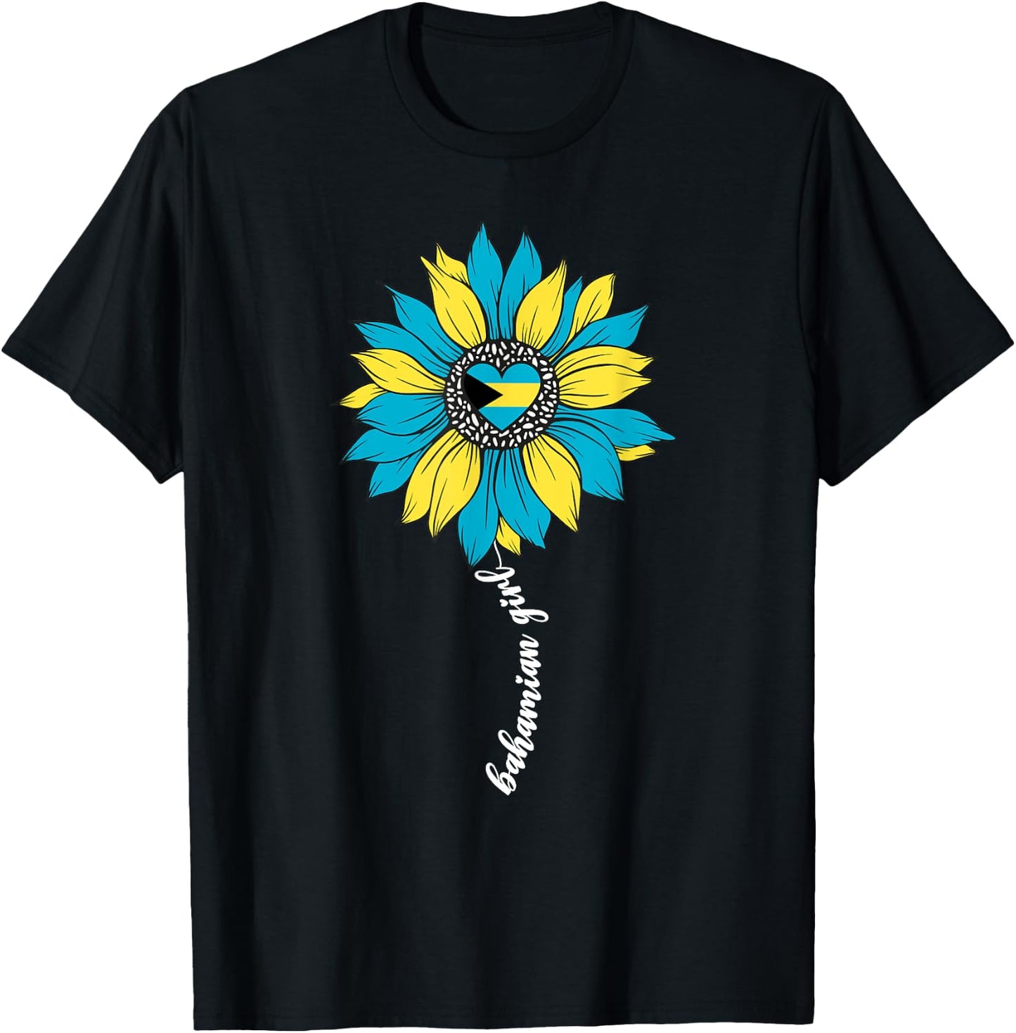 Bahamian Girl Bimini Nassau Bahamas Flag Cute T-Shirt - T-Shirt | Black