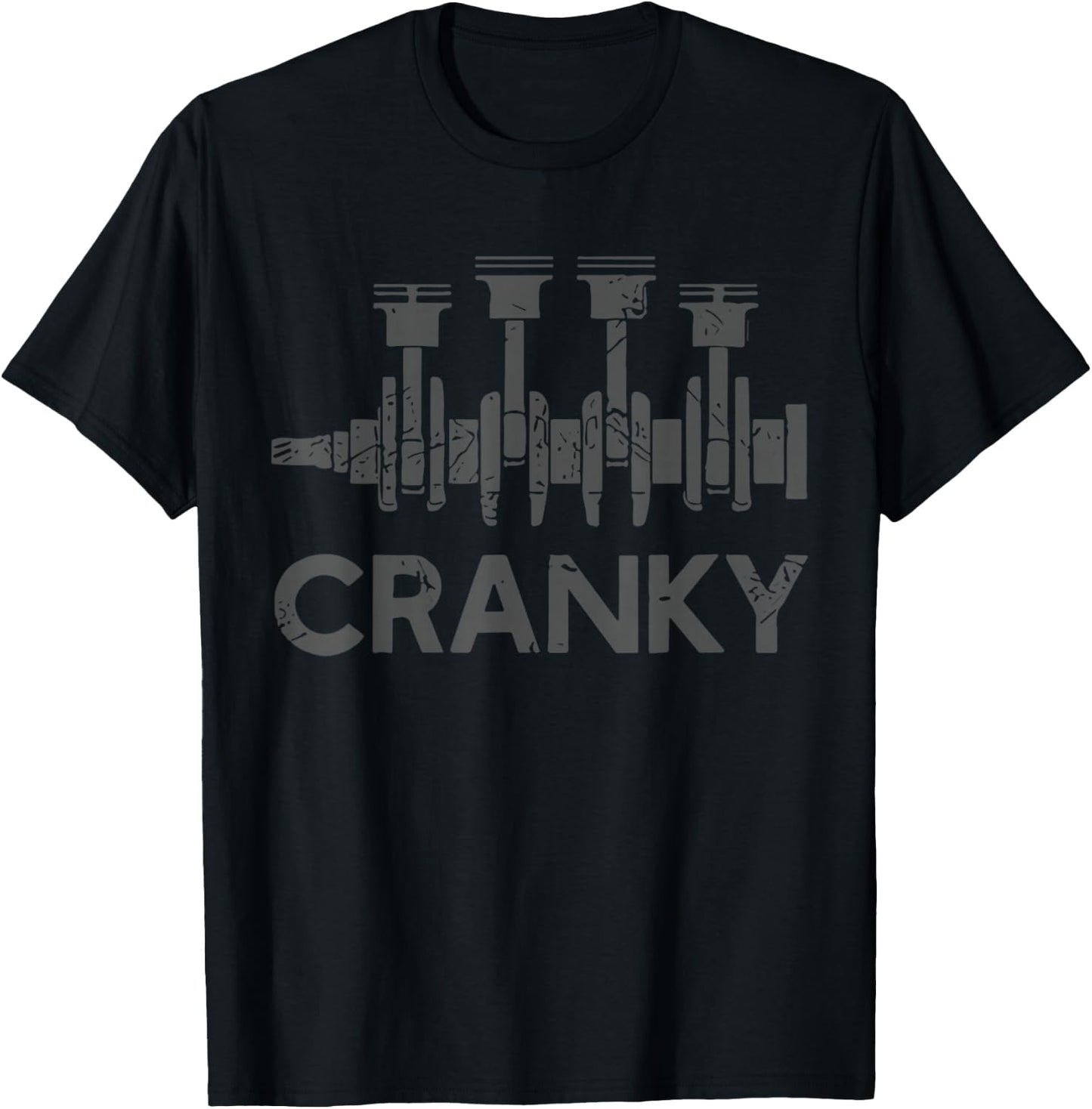 Cranky Car Engine Crankshaft Cars Lover Mechanics Father Day T-Shirt - T-Shirt | Black
