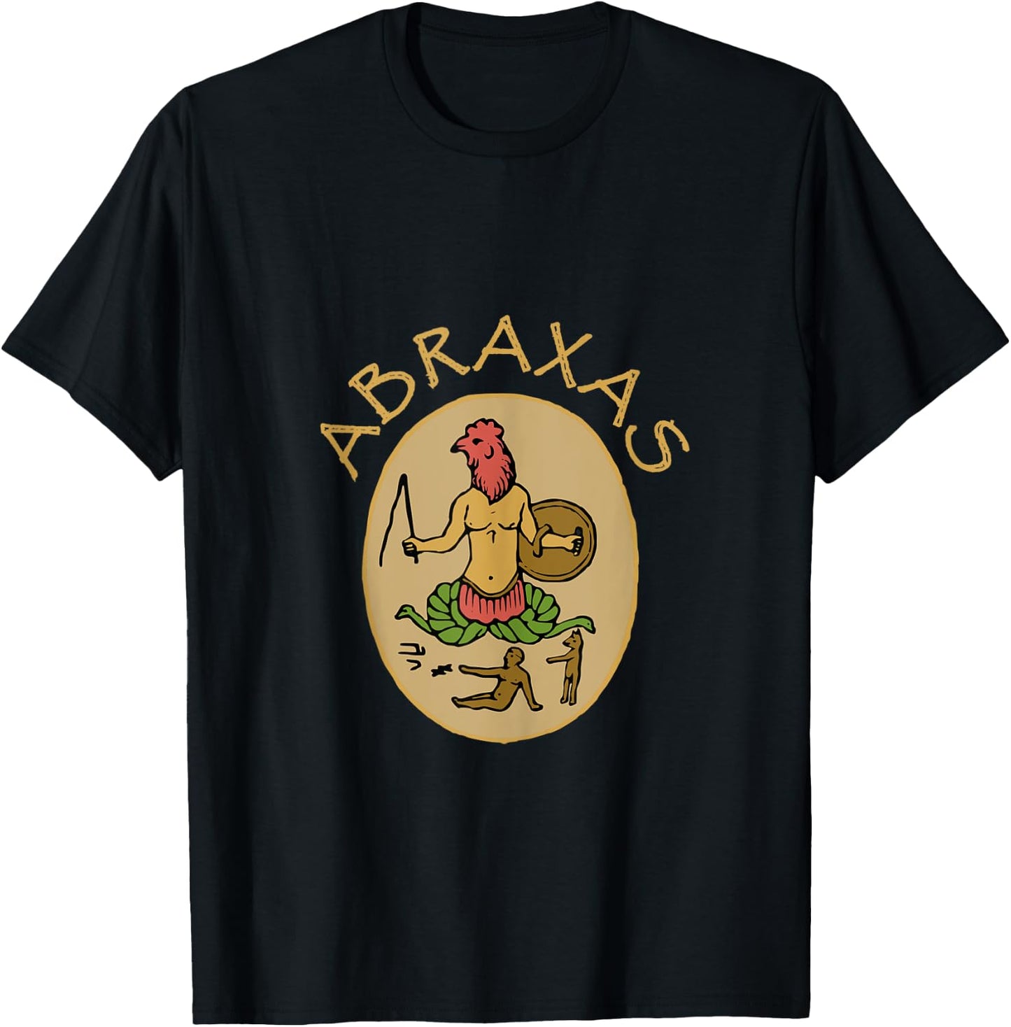 Abraxas Gnostic God Talisman Gnostic Color Graphic T-Shirt - T-Shirt | Black