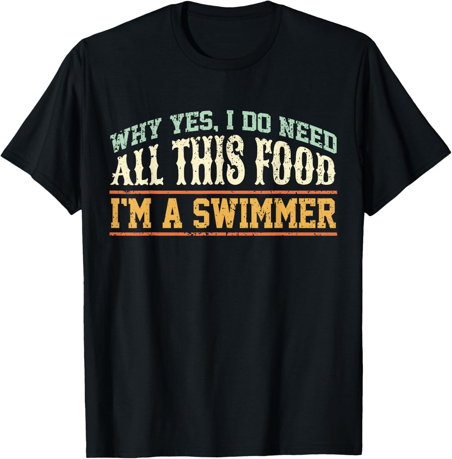 Swimming Funny Swimmer Eating Swim T-Shirt - T-Shirt | Black