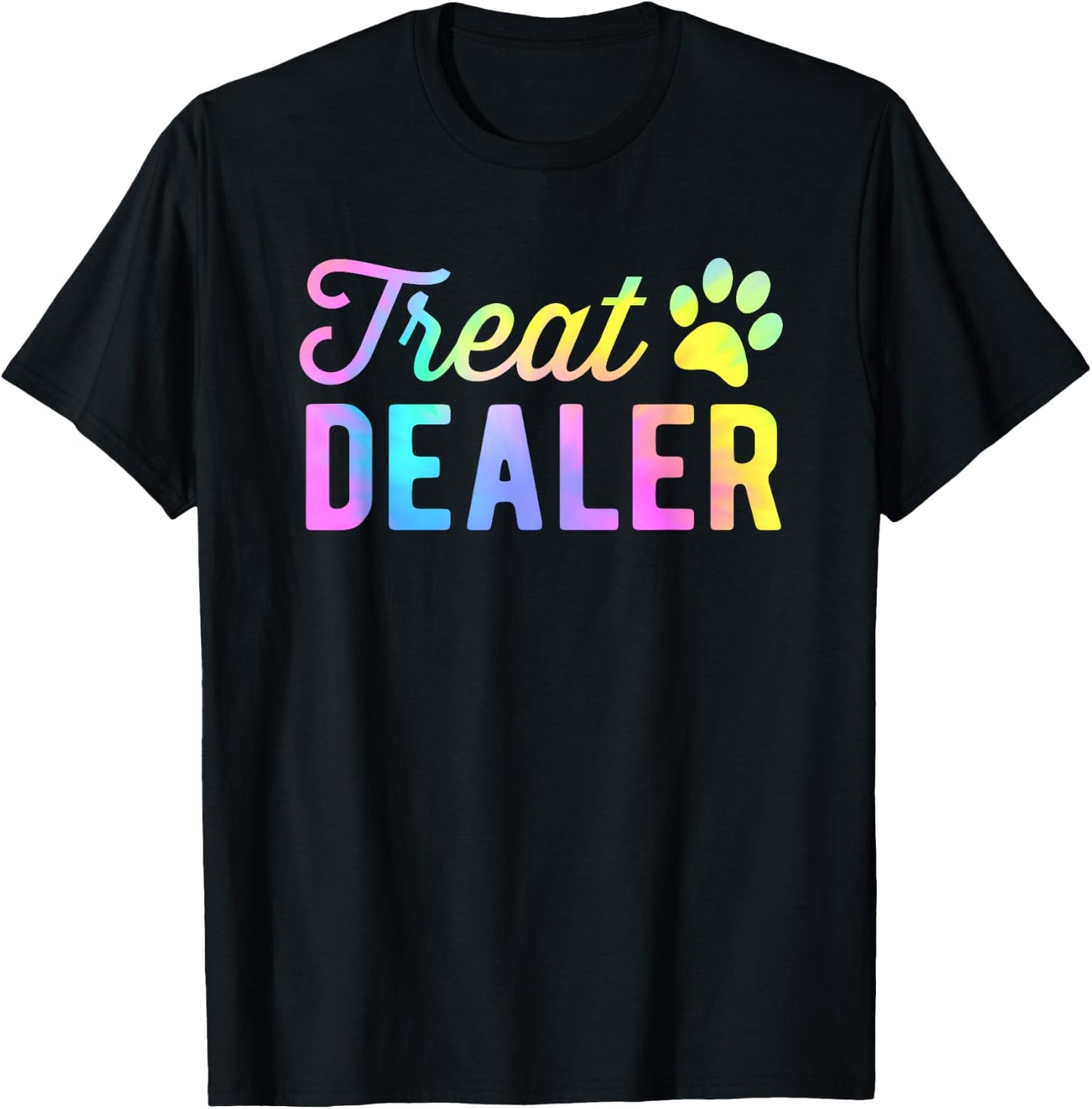 Dog Treat Dealer Dog Owner Dog Treats Tie Dye Dog Lover T-Shirt - T-Shirt | Black