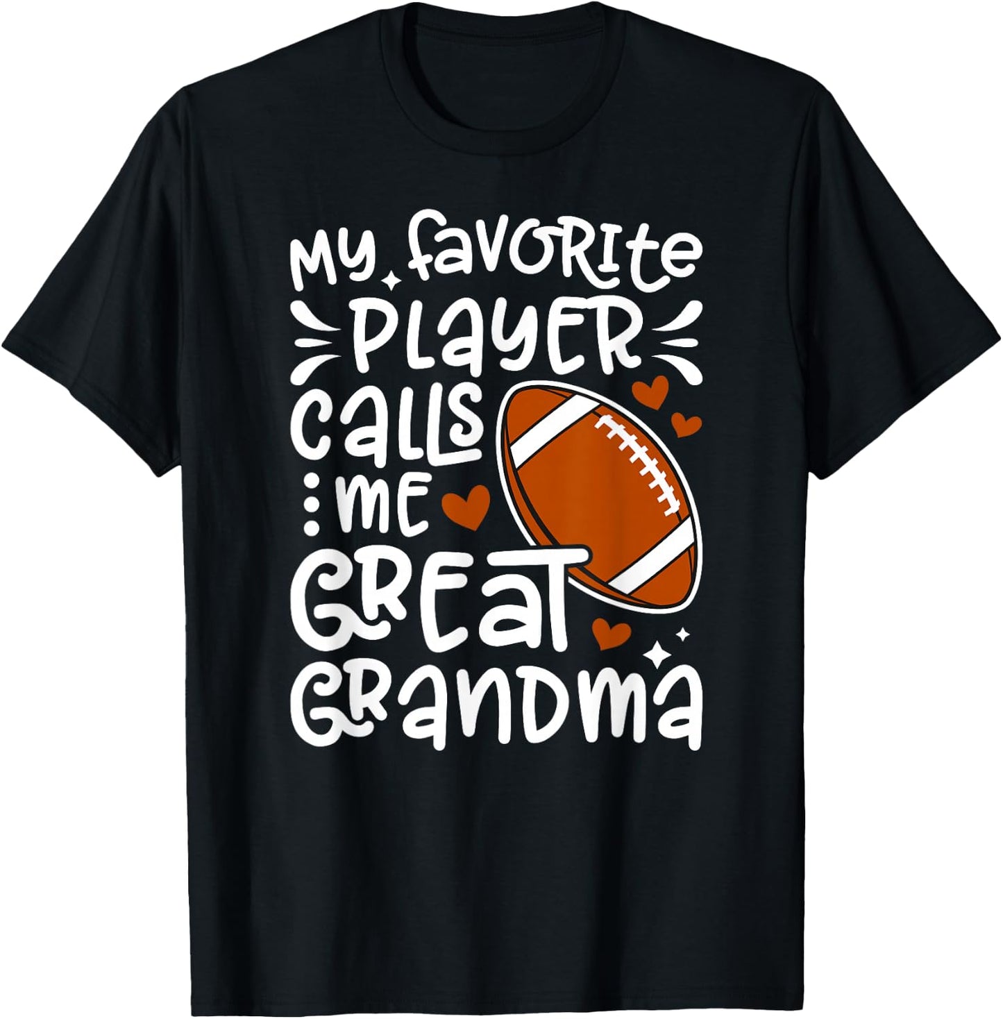 Football Great Grandma Proud Football Player Great Grandma T-Shirt - T-Shirt | Black