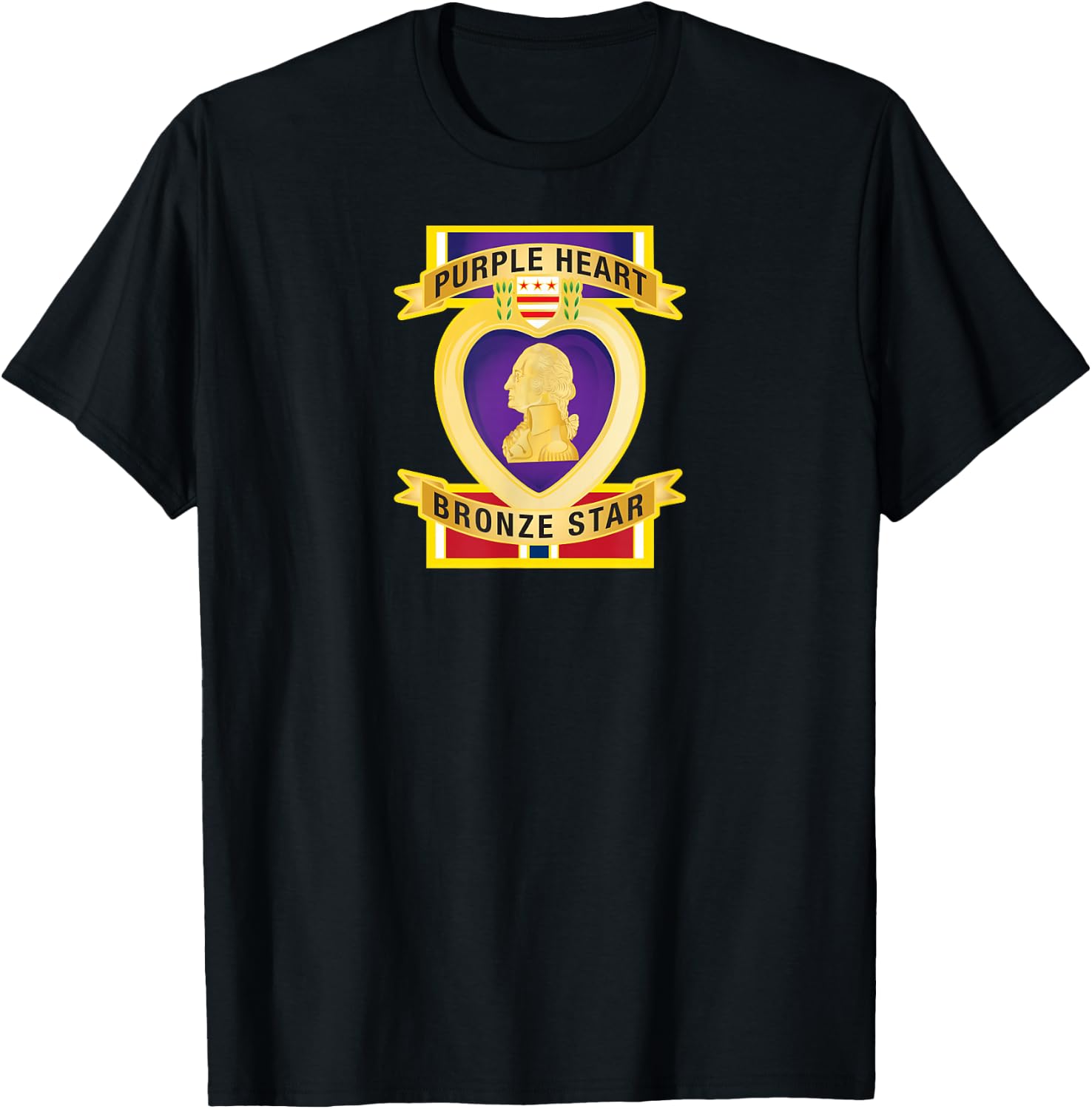 Combat Wounded Bronze Star T-Shirt - T-Shirt | Black