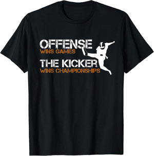 The Kicker Wins Championships Football T-Shirt - T-Shirt | Black